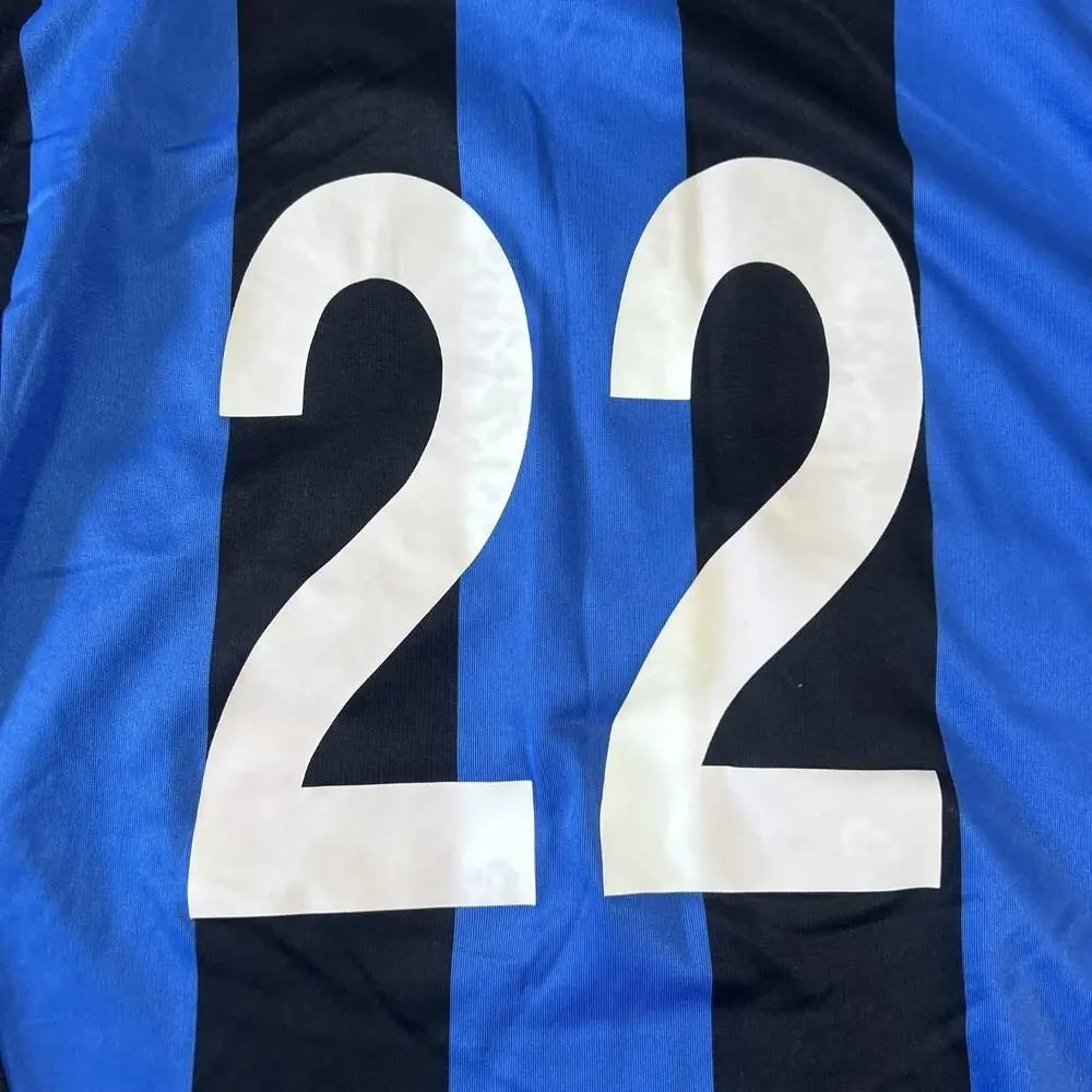 Y2k INTER MILAN Soccer Jersey #22 Mens Large Futball Recoba Adriano Nike Striped